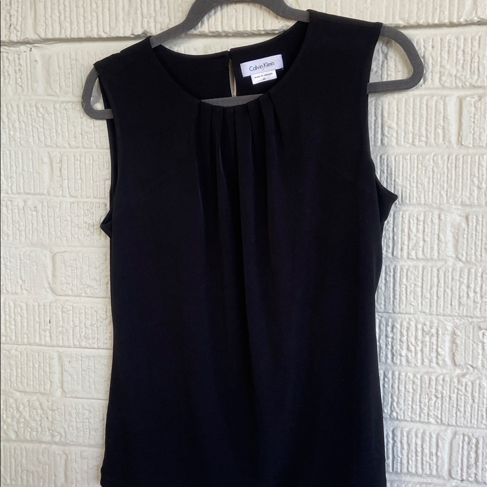 Calvin Klein Classic Black Sleeveless Blouse